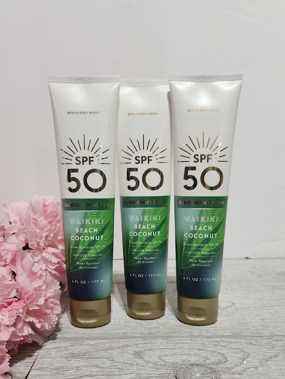 Bath & Body Works Waikiki Beach Coconut SPF 50 Sunscreen X3